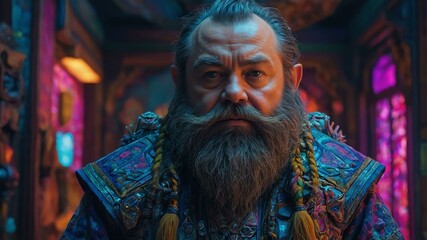 Fototapeta premium a glitchy dwarf his form pixelated and distor image
