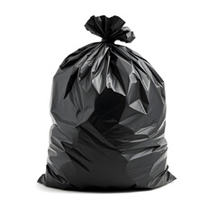 Close-up shot of a tightly tied black trash bag, ideal for sanitation and environmental awareness visuals.