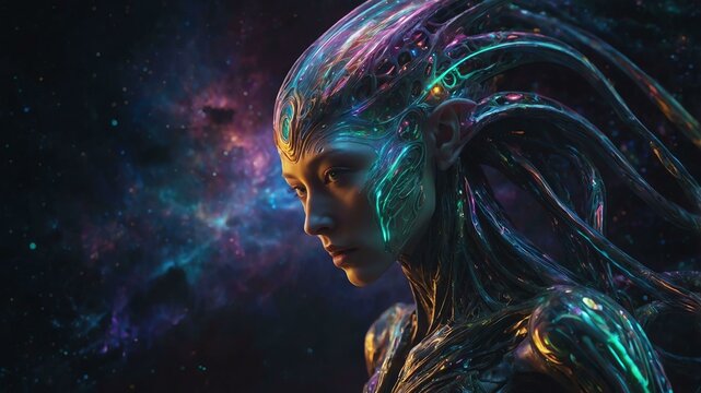 a mesmerizing cosmic telekinetic alien its in image