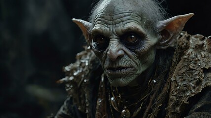 a sinister enchantingly decrepit goblin with image