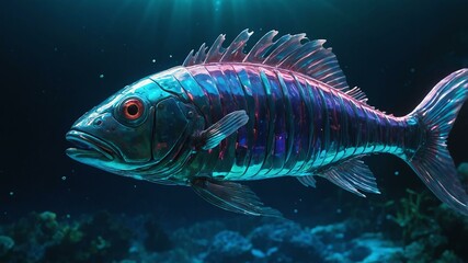 Fototapeta premium a sleekly futuristic digitalized fishlike cre image