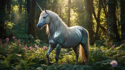 in a sundappled glitzy forest frozen in time image