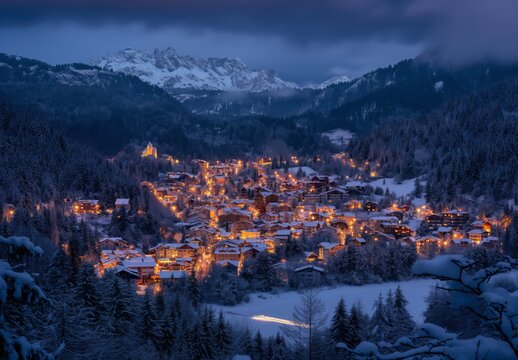 Winter Wonderland Village offers peace and relaxation amidst snowcapped mountains, perfect for a soothing retreat and savoring the beauty of snowfall. Ideal for recreation and enjoying snowfall