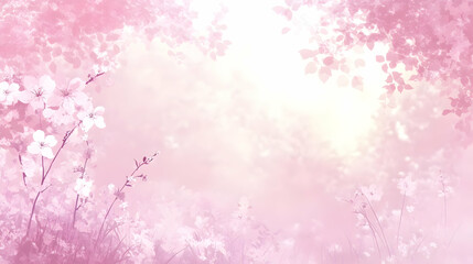 Pink Floral Background - Soft and Romantic Spring Scenery