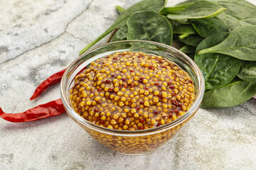 Spicy grain mustard sauce dip