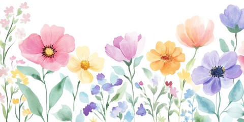 This vibrant watercolor artwork of wildflowers is perfect for invitations, greeting cards, and spring decorations, making every occasion with loved ones even more special and memorable