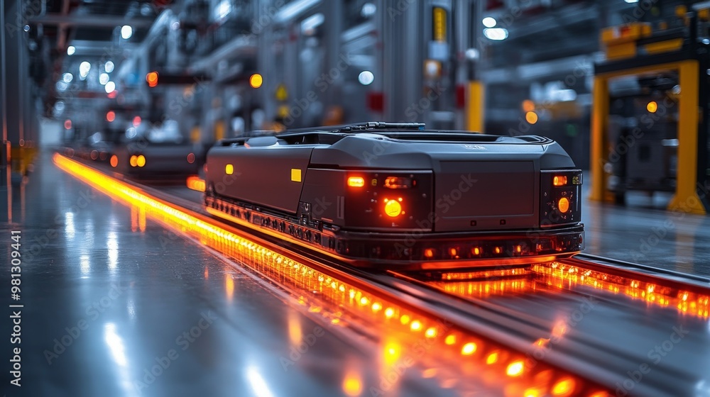 Poster advanced agvs with obstacle detection navigate an automated facility during nighttime operations