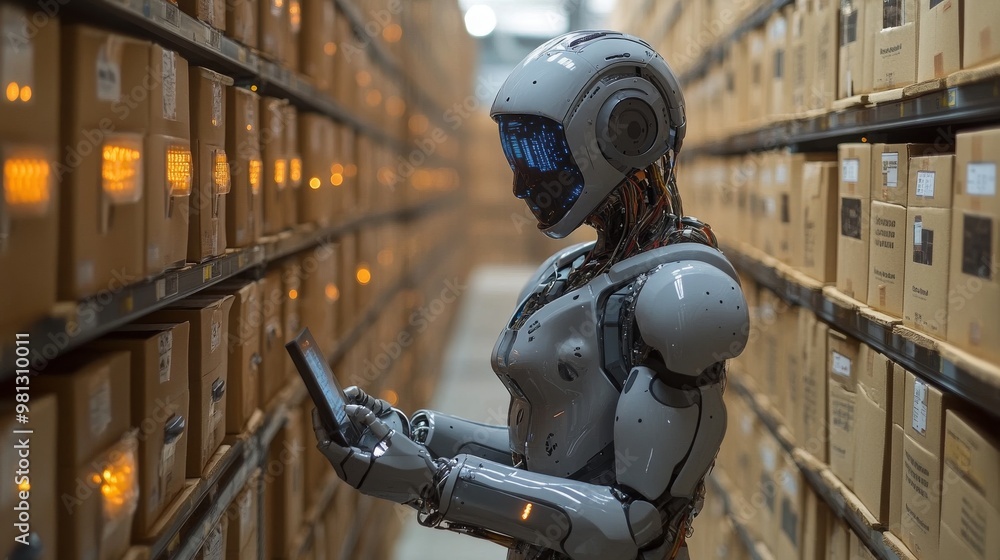Poster robots utilizing ai algorithms for inventory management in a modern warehouse