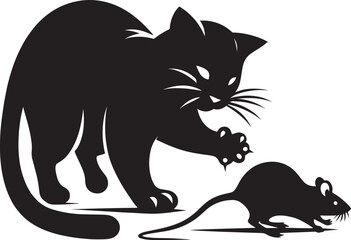 Cool cat Silhouette isolated on a white background Minimalist cat vector shape