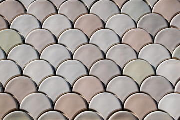 Seamless background pattern of many beige and brown round shapes