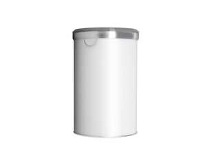 White carton cylinder box with Clear plastic Lid mock-up, Crisp cardboard packaging template 3d illustration, 3d rendering