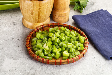 Vegan cuisine - Sliced celery stem
