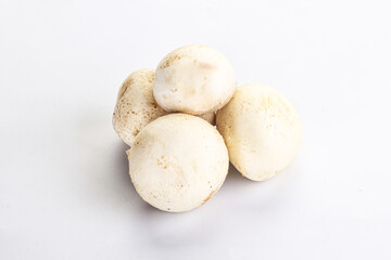 Natural organic ripe champignon mushrooms