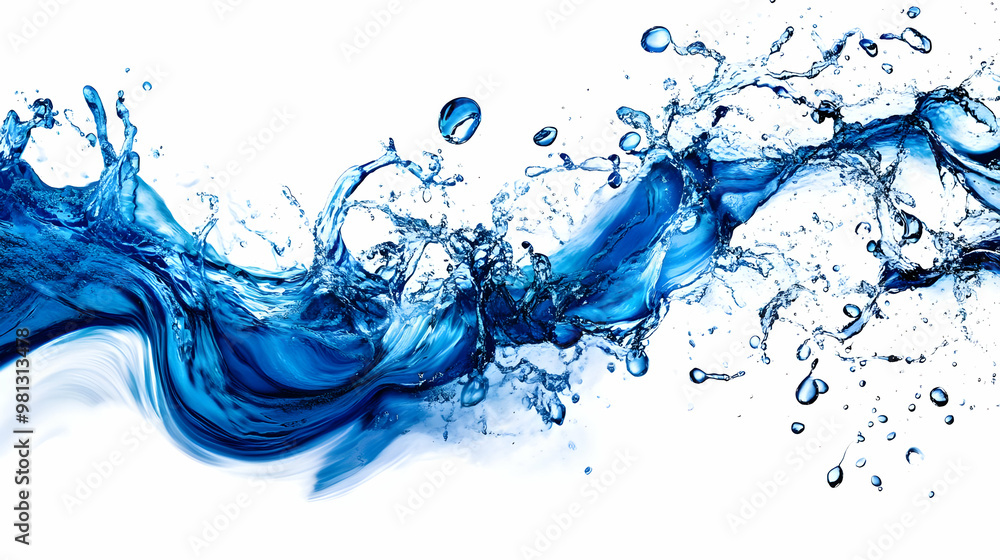 Poster water splashing and droplets - a refreshing visual