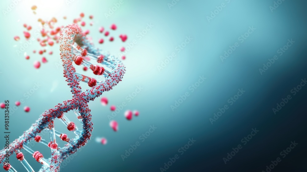 Poster A detailed illustration of a DNA strand with labelled components, highlighting the chemical structure and functional groups.