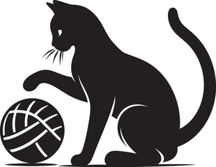 Cool cat Silhouette isolated on a white background Minimalist cat vector shape