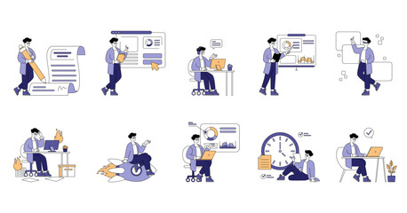 Business Man. Flat Vector Illustration