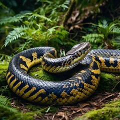 Fototapeta premium snake in rain forest