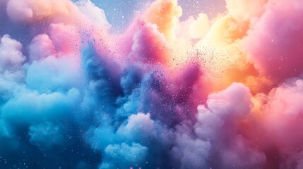 Fototapeta premium Abstract Colorful Explosion of Powder with Bright Background
