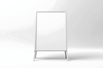A Clean Whiteboard Standing Against a White Background