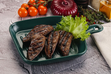 Grilled diet beef liver steak