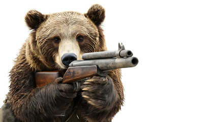 Fototapeta premium Grizzly Gun on White Background