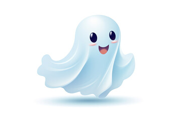 cute ghost on white background. Generative Ai