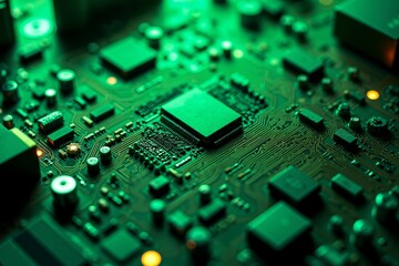 Fototapeta premium abstract futuristic of circuit board and processor computer, generative AI