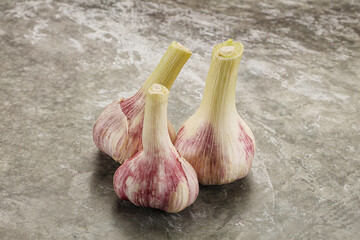 Young garlic heap for cooking