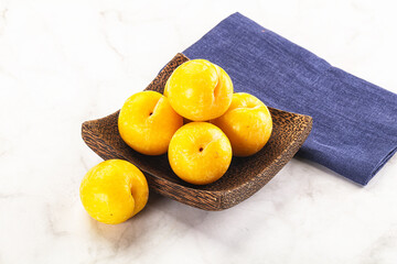 Ripe sweet and juicy Yellow Plums
