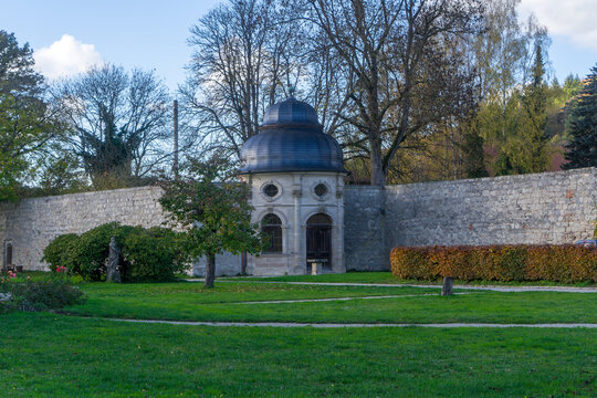 Monastery garden in the german village called Ebrach