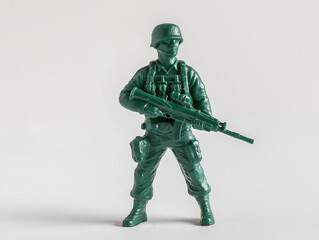 A plastic soldier on white background