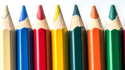 Fototapeta premium A row of colorful pencils