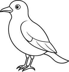 Beautiful bird logo icon line art vector illustration showcasing a minimalist and elegant graphic