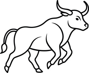 Unique cow logo icon line art vector illustration showcasing a distinct outline and design