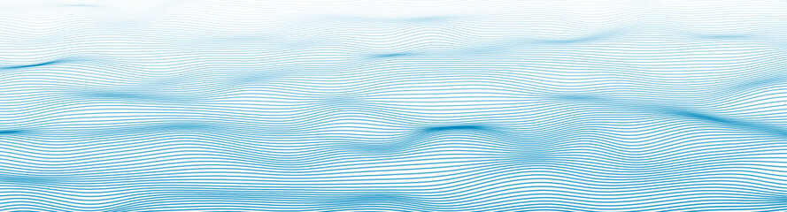 Abstract vector blue wave background, clean design. Flowing curves and smooth lines. Modern vector pattern, wavy water effect, calm ocean surface, tranquil ripple.