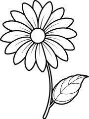 Simple daisy flower logo icon line art vector illustration for clear and effective graphics