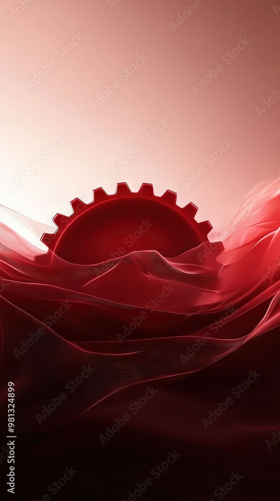 Poster a close-up of a red and white background with a prominent object centered in the image