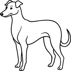 Artistic dog logo icon line art vector illustration for creative and unique designs