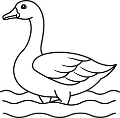 Elegant swan logo icon line art vector illustration for refined and classic looks