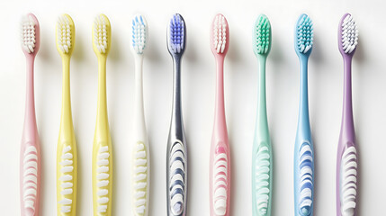 set of toothbrushes each in a different color