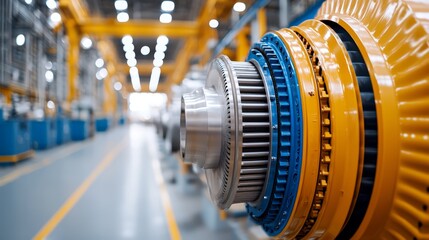 Obraz premium Hydroelectric turbine in industrial setting