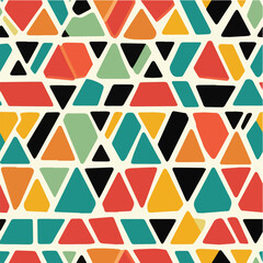 Geometric vector seamless pattern with repeating hexagons and triangles