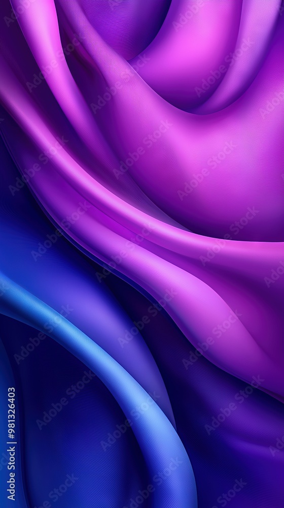 Poster a close-up of a purple and blue background with a wavy design at the bottom and the bottom corner vi