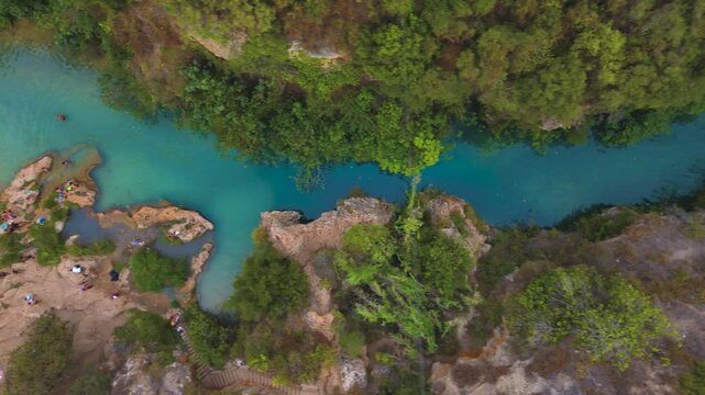Aerial view of the Gorgos de Anna in Anna, Valencia, Spain