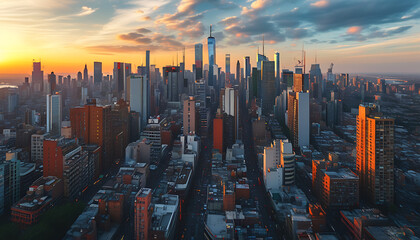 Aerial View of Vibrant City