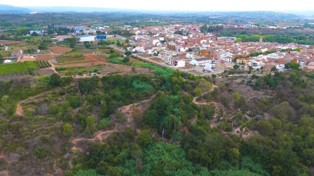 Aerial view of the Gorgos de Anna in Anna, Valencia, Spain