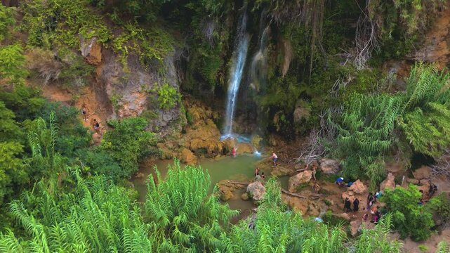 Aerial view of the Gorgos de Anna in Anna, Valencia, Spain