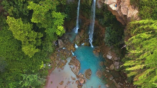 Aerial view of the Gorgos de Anna in Anna, Valencia, Spain