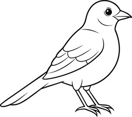 Beautiful bird logo icon line art vector illustration incorporating a nature-inspired design with elegant feathers